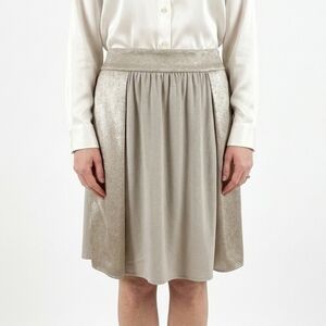 Reiss Silver Metallic Mini Skirt - Women's Size 8 - Whimsical Fairy Boho